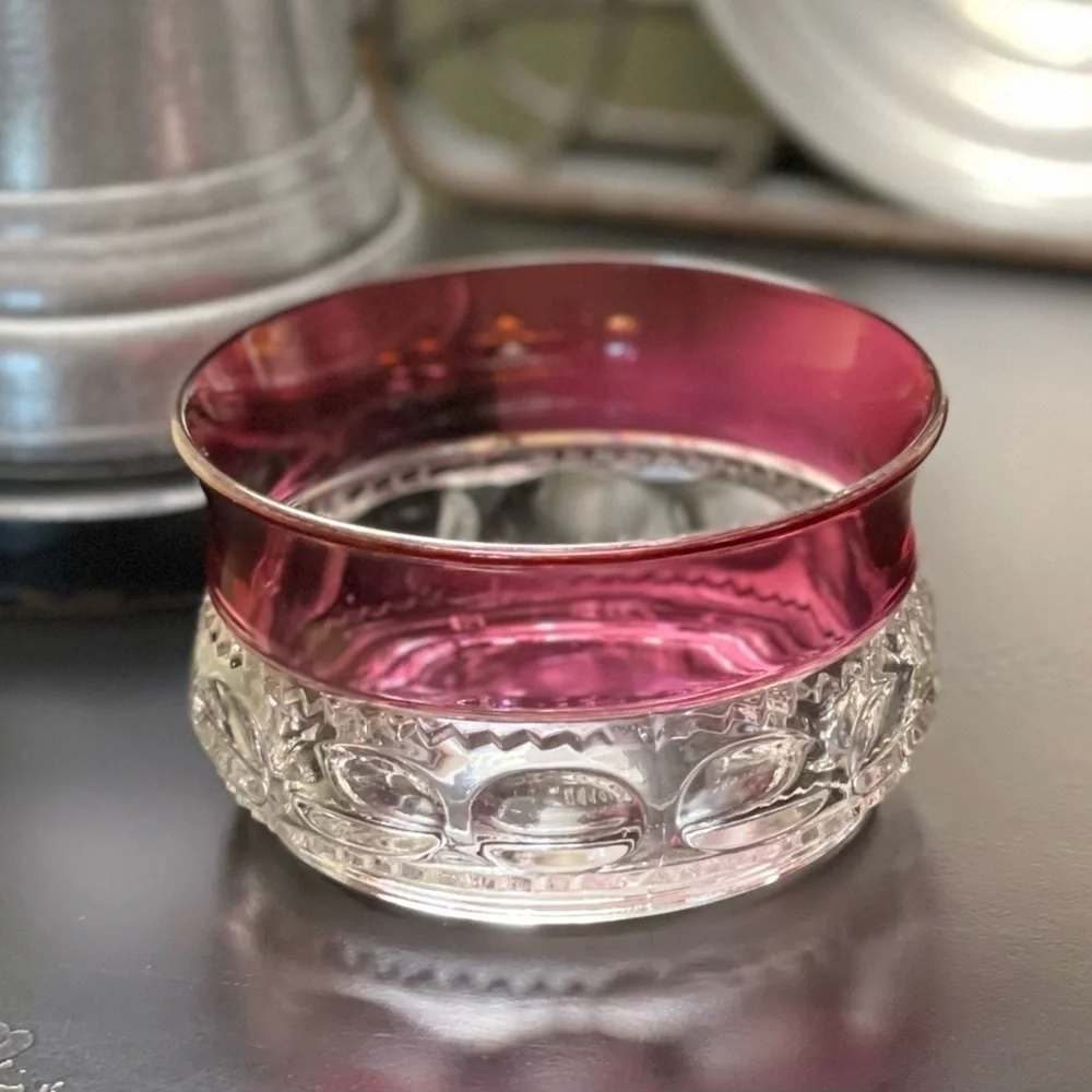 LOVELY, KINGS CROWN, 4” DESSERT BOWL. THUMBPRINT PATTERN
